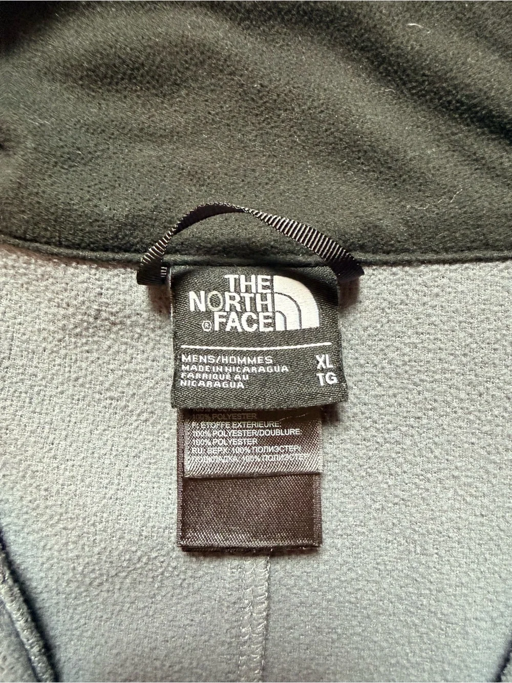 The North Face Men’s Gray Fleece Jacket with Pink Trim